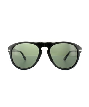 Persol Sunglasses 0649 95/31 Black Green 56mm are technically innovative as well is impressively stylish with the Victorflex system that gives the bridge maximum flexibility with metal inserted into the acetate as seen on the bridge of these awesome Persol shades as well as the classic silver arrow on the temple. Steve McQueen has famously worn these superb Persol 649 sunglasses