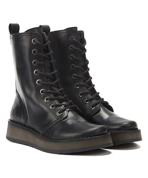 The Rami by Fly London are lace up ankle boots created with a leather upper and microfibre lining on the platform rubber sole to ensure comfort  optimum fit and warming on the winter days. These boots will look good with anything from skinny jeans to a skirt.