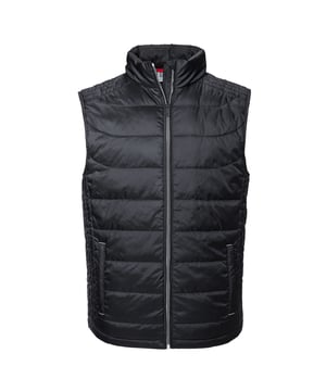 Material: 100% Polyester. Lining: Contrast. Design: Quilted. 66gsm. Fabric Technology: Aquapel, Breathable, DuPont Sorona, DWR Finish, Eco-Efficient, Nanotex, PFC Free, Showerproof, Windproof. Chin Guard, Fluorine Free, Inner Storm Flap. Sleeve-Type: Sleeveless. Neckline: Standing Collar. Pockets: 2 Side Pockets, 1 Inner Pocket, Zip, Welted. Fastening: Full Zip. Hem: Bungee Cord. Sustainability: Amfori, BSCI, Fair Labor Association, Oeko-Tex Standard 100 Certified, WRAP Certified. High Performance.