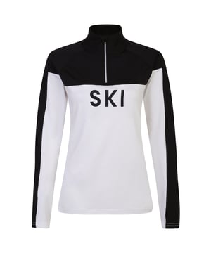 Gewebetechnik: Schnelltrockend. Materialzusammensetzung (%): 95% Recyceltes Polyester, 5% Elastan. Gewebe: 4-fache Dehnrichtung, Gebürstete Innenseite, Ilus Core Stretch. Design: Kontrasteinsatz, Logo, Über den Kopf. 1/4, Reißverschluss. Hoch geschnitten. Langärmlig. Nachhaltigkeit: Aus recyceltem Material.