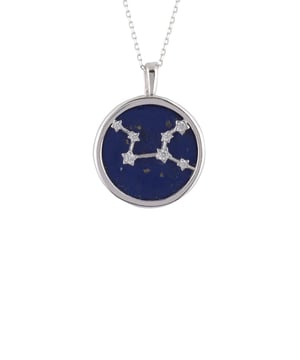 Look no further than this beautiful Zodiac Lapis Lazuli Gemstone Star Constellation Pendant Necklace to make a dazzling statement! This gorgeous necklace is crafted in the finest 925 sterling silver, encasing a disc of Lapis Lazuli and handset with shimmering white cubic zirconia. It features a stunning star constellation on its face, which pairs perfectly with the deep blue hue of lapis lazuli for an eye-catching effect. Plus, to make it even more special, it includes an engraved name of your star sign on the reverse along with cut-out stars.Virgos, born between August 23 and September 22, are known for their analytical minds, practicality and attention to detail. They are often perfectionists who strive for the highest standards of excellence in all areas of life. Virgos have an eye for seeing the big picture and also understanding how small details fit into it.It's perfect for every fashionista who loves delicate jewellery that stands out from the crowd. Enjoy the versatility of being able to wear this pendant at a length to suit you due to its 40cm plus 5cm (with adjuster) length. Meanwhile, its lightweight design at just 5.3 grams ensures you won't be weighed down when wearing it all day long.We think you'll be absolutely delighted with this Zodiac Lapis Lazuli Gemstone Star Constellation Pendant Necklace Silver! With its distinctly fashionable yet timeless design and quality craftsmanship.