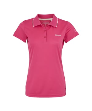100% Polyester. Gewebe: Jerseyware, Stretch. Design: Unifarben. Knopfverschluss. Knopfleiste mit drei Knöpfen, Logo, Feuchtigkeitsabweisend, Schnelltrockend. Mit Kragen, gerippt. Bündchen: gerippt. Kurzärmlig.