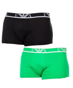 Pack-2 Boxer Emporio Armani. 
 Made in stretch cotton. 
 Color black with green tone and waistband with waistband to create. 
 Elastic waistband with the name and logo embroidered signature consecutively. 
 comfortable and breathable fabric. 
 Anatomical front, with capacity to hold loosely. 
 Seams views tone. 

 Composition: 
 - 95% Cotton. 
 - 5% spandex. 

 Washing instructions: 
 -Wash Temperature max. 40C. 
 No bleach. 
 Supports dry cleaning. 
 -Allows Tumble dry. 
 -Planchar Temperature max. 130C. 


 Composition: 95% Cotton, 5% Elastane
 Care:
-Wash at max temperature. 40ºC.
 -Do not use bleach.
 -Supports dry cleaning.
 -Allows you to use a dryer.
 -Iron at max temperature. 130ºC.