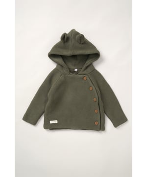 Homegrown's organic cotton hooded wrap cardigan is crafted for comfort and sustainability. Featuring button fastening and cute bear ears on the hood, this cosy, breathable cardigan is gentle on delicate skin and perfect for any season.
