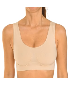 Bequemer, formgebender Top-BH mit weichen Cups, ohne Bügel.
 Das Modell ist aus hochwertigem und sehr elastischem Material gefertigt, ideal für Outdoor-Aktivitäten und Sport.
 Das Top mit breiten Trägern mit Rundhalsausschnitt und Racerback passt sich perfekt den Konturen des Körpers an und behindert die Bewegung nicht.
 Es hat ein verstärktes Vorderteil für einen natürlichen Halt.
 Zusammensetzung: 81% Polyamid, 19% Elasthan
 Pflege:
Handwäsche.
 Kein Bleichmittel verwenden.
 Nicht in den Trockner geben.
 Nicht bügeln.