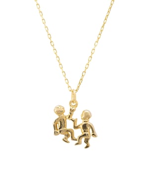 If you're looking for a necklace that's both stylish and informative, then this is the perfect piece for you! The Zodiac Star Sign Necklace is a great way to show off your astrological side.Handcrafted with 925 sterling silver and dipped in 22ct gold it features the celestial motif for Gemini, the twins. Perfect for those that celebrate birthdays between the 21st May to 20th June. The third astrological sign in the Zodiac Geminis are the social butterflies of the zodiac. Find them buzzing between happy hours, dinner parties and dance floors. Gemini signs are in love with love, and they adore the ritual of it all, from those "do they like me?" butterflies to the anticipation of a back-and-forth text volley. Gemini loves dating, but will eventually settle down, because this sign is incredibly loyal once they've chosen a partner.The necklace also comes with a 40-45cm chain, so it can be worn at a length to complement any neckline. Or layer with other necklaces to create your own unique styling. It measures 1.5 x 1cm and weighing only 3grams, this necklace is not only beautiful but also lightweight and comfortable to wear.Show your zodiac pride with this stylish and unique piece of jewellery. The Zodiac Star Sign Necklace is ideal for astrology fans, those who love celestial-themed accessories, or anyone who wants to show their interest in the stars.Whether you're treating yourself or buying a gift for a loved one, this necklace is sure to impress.