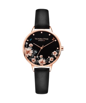 The Green Park Flower Leather Black is characterized by its beautiful dial decorated with pearls and floral pattern. The rose gold-colored case perfectly matches the dark dial. The leather watch strap in black completes the picture of this unique watch. Case diameter: 36mm, Case thickness: 7.5 mm, Watch strap length: 190mm, Watch strap width: 14mm