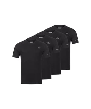 Kappa 4er Set T-Shirt BASIC, Logo in Weiß auf Brusthöhe, Regular Fit (locker und lässiger Schnitt), Rundhals, 100% Baumwolle, Pflegehinweis Maschinenwäsche bei 30°C