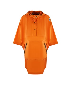 Parajumpers Angelou Marigold Orange Pullover Jacket. Stay warm and stylish in the Parajumpers orange Coat. This luxurious womens rain cape is a stunning orange. Don't sacrifice style for comfort - make a statement!. Upper Matierl: 100% Polyamide. Orange Coat. Pull-over. Style Code: Angelou 228