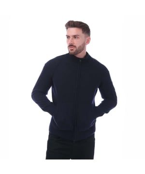 Mens C.P. Company Lambswool GRS Zipped Cardigan in navy.- Ribbed neck.- Two-way full zip fastening.- Side pockets.- Lens detail.- Ribbed cuffs and hem.- 7 Gauge knit.- Regular fit.- 80% Wool  20% Polyamide.- Ref: 17CMKN143A888