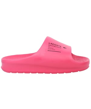 The Lacoste Serve Slide 2.0 223 2 CFA Women's Pink Sliders are a stylish and comfortable option for casual wear, poolside relaxation, or beach outings. With a sleek design and a soft pink colorway, these sliders bring a touch of elegance to your everyday look.
Â 
Key Features:
Ergonomic Footbed: 

Contoured for superior comfort and support, making them perfect for all-day wear.


Durable Synthetic Strap: 

Features the iconic Lacoste crocodile logo embossed for a chic and recognizable touch.


Slip-On Design: 

Offers easy on-and-off wear, ideal for quick outings or relaxed settings.


Textured Rubber Outsole: 

Provides excellent grip and stability on both wet and dry surfaces, ensuring safety in various environments.


Lightweight Construction: 

Minimizes fatigue, allowing for extended comfort during wear.


Water-Resistant Materials: 

Suitable for pool, shower, or beach settings, designed to withstand water exposure without compromising quality.


Soft Pink Colorway: 

A feminine and versatile shade that complements casual, summer, or athleisure outfits.


Â 
The Lacoste Serve Slide 2.0 223 2 CFA Women's Pink Sliders are the perfect combination of functionality and style, making them a go-to choice for relaxed, everyday wear or sunny getaways.
Â 
Â 
Â 