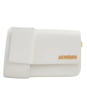 Deze tas van Jacquemus is het perfecte accessoire voor degenen die een klassiek tintje willen toevoegen aan hun dagelijkse look, Jacquemus witte tas, gespsluiting, gemaakt in Italie, 100% leer, effen witte tas, de Carniu tas, kleine tas