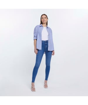 Plus Size Women Pure Denim -Baggy/Loose Fit Jeans- HIGH RISE -NON STRETCH -  Faded Denim Blue Color - Waist Size 36(2XL)/38(3XL)/40(4XL /42(5XL)/44(6XL)  /46(7XL)/48(8XL)/50(9XL)/52(10XL) inch (36) : : Fashion