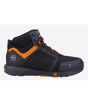 Designed with a lightweight HoverSpring foam midsole for industry-leading underfoot comfort, flexibility, and durability, the Timberland Pro Radius men's work shoes also feature an abrasion-resistant mesh upper and anatomically positioned flex grooves.
- ReBOTL breathable, durable mesh upper
- Abrasion-resistant reinforcements
- Asymmetrical alloy safety toe
- Metal and mutilation free
- Timberland PRO Flex Technology
- Fuel and oil-resistant HoverSpring foam midsole
- Anti-Fatigue Technology footbed for shock absorption and energy return
- Heat-, slip-, oil-, and abrasion-resistant, non-marking rubber outsoles