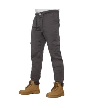 Ze Enzo Mens Combat Cuffed Jogger Style Jeans In Grey, Waist with stretch for added comfort, 98% Cotton, 2% Elastane, Zip Fly Fastening, 6 Pocket design Including 2 side Velcro flap pockets and Button Back Pockets, Mid Rise, Elasticated Ribbed Waist and Cuffs, Adjustable Drawstrings and Branded Buttons, Machine washable, For All Year Round wear And Casual Occasions.