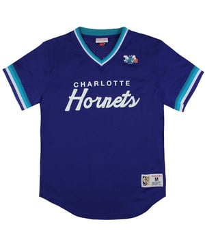 Mitchell & Ness Charlotte Hornets Script Mesh Mesh Jersey V Camiseta