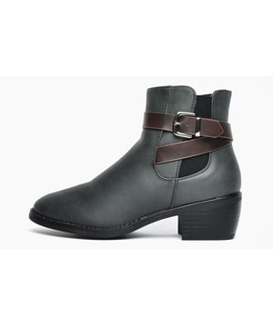 The Farrah delivers the ultimate in style and comfort!
 Whether adding flair to your casual wardrobe or elevating a smart-casual look, these chic womens Farrah boots from leading brand Divaz deliver on-trend style with every wear. Crafted in a vegan-friendly synthetic upper in a classic ankle boot silhouette, the Farrah boasts an inner zip fastening for easy on / off wear, complimented by an elasticated side gusset and buckle strap detailing to deliver a perfect fit and feel. A soft microfibre lining and padded footbed ensures feet are kept comfortable, with a mid-heel for added lift and increased visual appeal. Delivering on comfort and looks, this fashionable ankle boot from Divaz is sure to be your new go-to boot option this season.
 - Vegan friendly upper
 - Microfibre inner lining
 - Zip fastening for easy on / off wear
 - Flexible elasticated side gusset
 - Padded footbed
 - Durable grippy sole unit
 * Do your bit for the environment as every pair of these boots sold supports National Forest tree planting *