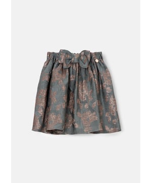 Behold our sumptuous layered tutu skirt. Rose gold metallic blooms printed on a rich beautifully woven jacquard and layered with delicate soft mesh to add volume. Divine.