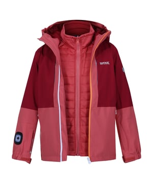 Materiaal: 90% polyester, 10% elastaan. Voering: Gaas. Stof: Rekken. Ontwerp: Kleurenblok, Logo, Mouwpatches. Stoftechnologie: Ademend, Ergonomisch, Soepel, Isolerend, Isotex 15000, Sneldrogend, Thermo-Guard, Waterdicht, Winddicht. 3 helderheidsstanden, 3 in 1, 360 graden reflectie, Brite Lite Sleeve Torch, ingebouwde batterij, gewatteerd, oplaadbare batterij, Stretch panelen. Halslijn: Kapitein. Manchet: Haak en Lijn Riem. Mouwtype: Met lange mouwen. Eigenschappen van de kap: Elastiek, gekweekt op de kap. Zakken: 1 borstzak, 2 onderste zakken, rits. Bevestiging: Volledige ritssluiting. 10000g/m²/24hrs. Zoom: Schokkoordzoom. Let op: bedrukt naametiket tot 8 jaar.