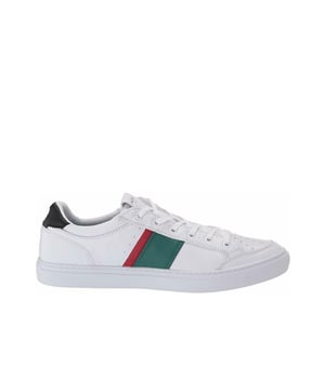 Lacoste Courtline 120 2 Entrena de cuero suave de cuero blanco Lace-up 39CMA0048 082