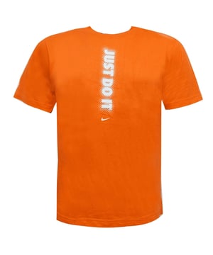 Nike Mens machen es einfach T-Shirt Casual Graphic Top Orange 171925 843 klein