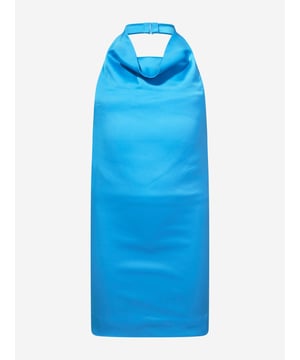 A special piece for special occasions, this girls blue halterneck dress from AY by Ayla is sure to turn heads. The longline silhouette boasts a sleek design which shines like tropical waters. Fun to wear and stylish to see, pair with dancing shoes for a party ready look. Halterneck Clasp Rear Zip Fastening Longline