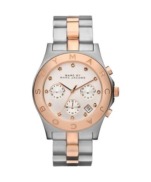 Specification Details Brand Marc by Marc Jacobs Model MBM3178 Barcode Number 8431242397276 Gender Ladies Case Size 41 mm Case Material Two-tone (Silver and Rose Gold-tone) Stainless Steel Dial Colour Silver Band Material Stainless Steel Band Colour Two-tone (Silver-tone and Rose Gold-tone) Movement Quartz (Battery) Chronograph N/A Water Resistance N/A
