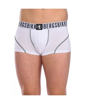 Pack-2 Boxers Fashion Bikkembergs.  
Color blanco.  
Cintura elástica de goma, con el nombre de la firma bordado.  
Tejido cómodo y transpirable.  
Frente anatómico, con capacidad de sujeción sin apretar.  
Costuras visibles en tono.  

Composición: 95% algodón, 5% elastano  

Instrucciones de lavado:  
- Lavar a temperatura máxima de 30º.  
- No usar blanqueador.  
- No permite limpieza en seco.  
- Temperatura máxima de planchado: 110º.  
- No usar secadora.  