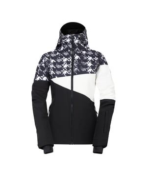 Material: Recycled. Lining: Recycled Polyester. Fabric: Stretch. Design: Contrast, Dogtooth, Printed. Fabric Technology: ARED 30/30, Breathable, DWR Finish, High Warmth, Insulating, Non-Restrictive, PFC Free, PFOA Free, PFOS Free, Showerproof, Waterproof. Cuff: Adjustable. Articulated Sleeve, Chin Guard, Gel Grip, Goggle Stash With Lens Wipe, Inner Sleeve Cuff, Padded, Scrim Back Panel, Snowskirt, Taped Seams. Neckline: Hooded. Sleeve-Type: Long-Sleeved. Hood Features: Adjustable, Grown On Hood. Pockets: Stow Pocket, Ski Pass Pocket, 2 Lower Pockets. Fastening: Full Zip, Inside Zip. Hem: Adjustable. 8 UK: 32 in. 12 UK: 36 in. 20 UK: 45 in. 18 UK: 43 in. 16 UK: 40 in.