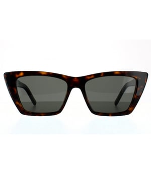 Saint Laurent Cat Eye Womens Dark Havana  Grey  Sunglasses Saint Laurent are a chic squared cat eye design made from lightweight acetate finished with the Saint Laurent engraved logo on the temples.