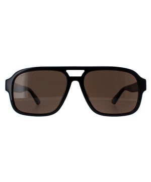 Gucci Aviator Mens Black Brown Polarised GG1342S  Sunglasses are a luxurious and sophisticated accessory that will elevate any outfit. These sunglasses feature a sleek and aviator shape with a acetate frame and iconic GG logo on the temples. These sunglasses are perfect for anyone looking for a versatile and stylish accessory that exudes luxury and class. They are also suitable for any face shape and any occasion, whether it's a day out in the city or a formal event.