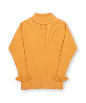 Enjoy all the practicality of a top plus the warmth and comfort of a jumper with this choice. Featuring a gorgeous butterscotch rib knit, roll neck and frill cuff detail, this piece of organic knitwear goes perfectly with so many of Kite's skirts, dresses and more.
