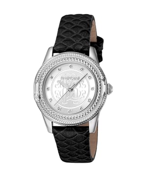 RC5L063L0015 Roberto Cavalli 4894626219511 Reloj de mujer de cuarzo en acero inoxidable plateado con cuero 5 ATM 32 mm