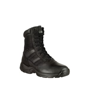 Introducing the Magnum Panther 8.0 Men's Uniform Boota perfect blend of durability, comfort, and style. These sleek black boots are crafted with a high-quality leather upper and reinforced with rugged mesh panels for enhanced breathability. The Panther 8.0 features a robust 9 metal eyelet lacing system and a chunky padded collar and tongue for a secure, comfortable fit. Designed to keep you at ease during extended wear, the boots are textile-lined and SRA slip rated for superior traction. Certified to European standard EN ISO 20347:2012 OB E SRA FO, the Panther 8.0 is built to meet the demands of any uniformed professional.
-High-quality leather upper with rugged mesh panels
-9 metal eyelet per side lacing system
-Chunky padded collar and tongue for comfort
-Textile-lined for extended wear
-SRA slip rated for superior traction
-Certified to EN ISO 20347:2012 OB E SRA FO standards