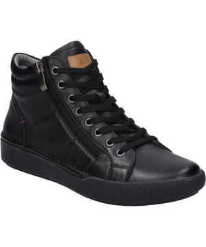 Entdecke die Welt von JOSEF SEIBEL mit dem Claire 11, einem Sneaker, der traditionelles Handwerk mit modernem Design verbindet. In der klassischen Farbe black-black gehalten, repräsentiert dieses Modell mehr als nur einen Schuh - es ist eine Hommage an die Handwerkskunst und an all jene, die Wert auf Hochwertigkeit und Bequemlichkeit legen. Gefertigt aus feinstem Nappa Kalbsleder und mit einer Innensohle aus Leder, die herausgenommen und durch orthopädische Einlagen ersetzt werden kann, bietet der Claire 11 nicht nur eine perfekte Passform, sondern auch ein unvergleichliches Tragegefühl. Die Sohle aus TR und Gummi garantiert Rutschfestigkeit und Strapazierfähigkeit, während die Strobel Machart eine besonders stabile Verbindung von Schaft und Sohle verspricht. Dieser Damen-Sneaker ist somit nicht nur für den alltäglichen Gebrauch geeignet, sondern unterstützt dich auch bei allen Aktivitäten im Freien, sei es ein Spaziergang durch die Stadt oder ein entspannter Nachmittag im Park. Die Schnürung ermöglicht eine individuelle Anpassung und die Kollektion Josef Seibel steht für modernen Komfort und Funktionalität. Mit dem Claire 11 investierst du in langlebige Qualität und unterstützt zudem den Gedanken der Slow Fashion, der sich gegen die Wegwerfkultur von Fast Fashion stellt. Erlebe den Unterschied, den wahre Handwerkskunst und sorgfältig ausgewählte Materialien machen können, und genieße jeden Schritt in deinem neuen Josef Seibel Sneaker.