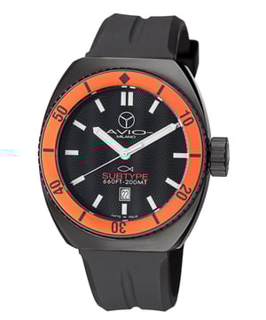 Avio milano: reloj negro subtipo para hombre