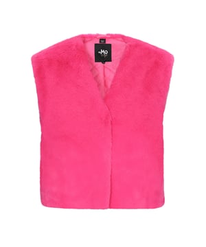 Geef je wintergarderobe een boost met dit funky, mouwloze vest met kort bont. De zachte buitenkant en binnenvoering zorgen voor warmte en comfort, perfect voor koude dagen. Met een V-hals, verborgen sluiting en rechte zoom biedt het een casual maar stijlvolle look. Dit wintervest is gemaakt voor een moderne jonge vrouw en houdt je het hele seizoen lang behaaglijk.  Waistcoat