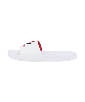 Claquette Superdry Core Pool Slide Herren Weiß Synthetik. Authentischer Schuh der Marke Superdry - Streetwear/Sportswear Design von Superdry - Superdry Mode für Herren, perfekt für den Alltag - Die weiße Superdry Claquette lässt sich hervorragend mit dem Rest Ihrer Garderobe kombinieren - Bequeme synthetische Materialien - Klassische Schnalle - Core Pool Slide - Synthetik