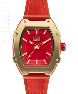 This Ice Watch Ice Boliday - Red Gold Analogue Watch for Women is the perfect timepiece to wear or to gift. It's Red  Tonneau case combined with the comfortable Red Silicone watch band will ensure you enjoy this stunning timepiece without any compromise. Operated by a high quality Quartz movement and water resistant to 5 bars, your watch will keep ticking. Stand out from the crowd with the ICE boliday - Red gold plastic. This red watch with gold detailing is the epitome of fun and daring. This Analogue watch has a  function: Luminous Hands and Luminous Numbers High quality 19 cm length and 19 mm width Red Silicone strap with a Buckle Case measurement: 36 X 47 mm,case thickness: 12 mm, case colour: Red and dial colour: Red