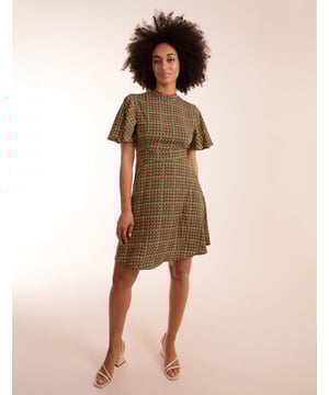 The perfect dress to transition you into Summer! This gorgeous Geometric Print Angel Sleeve Dress can be teamed with tights and heeled boots, for the ultimate day-to-night look!