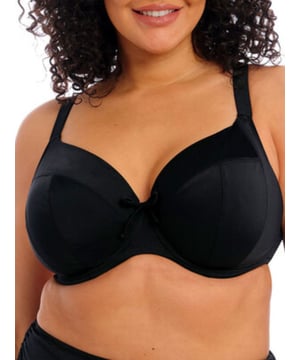 Elomi Plain Sailing Underwired Plunge Bikini Top. Powernet back lining for extra support and adjustable straps. This product is recommended for hand wash only.