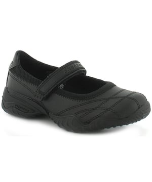 Skechers Pouty Meisjesschoenen in Zwart Meisjes Enkele Band Klittenbandsluiting Leren Schoolschoenen, Stevige Duurzame Zool. Zorg ervoor dat Skechers kinderschoenen worden gepast voordat ze buiten worden gedragen. Leren Bovenkant Stofvoering Synthetische Zool Kinderschool Klittenband Ballerina's Skechers Zwart Aanvullende Informatie: Antislip Buitensole