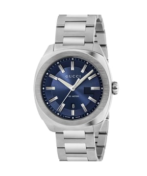 MANUFACTURER PRODUCT NUMBERYA142303CATEGORY WatchesBRAND GUCCIWATCH MARKERS BatonsWATER RESISTANT 100 MetresGender MenMOVEMENT QuartzCASE MATERIAL Stainless SteelDIAL COLOUR BlueSTRAP MATERIAL Stainless SteelDIAMETER 41mmBRAND COLLECTION SGG2570