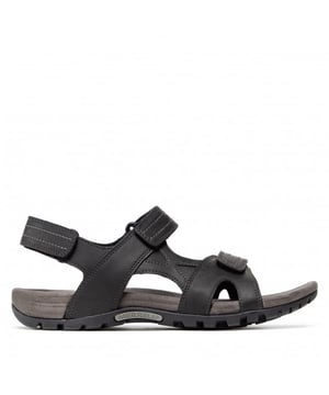 Merrell Sandspur Rift  Hook & Loop Black Smooth Leather Mens Sandals J342315C