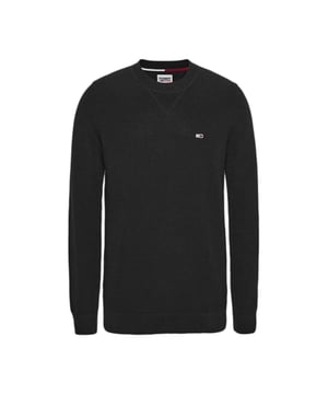 Pullover Tommy Jeans essentiel Herren Schwarz Baumwolle. Authentisches Kleidungsstück der Marke Tommy Jeans - Streetwear/Sportswear-Design von Tommy Jeans - Tommy Jeans für Herren, modisch und perfekt für den Alltag - Pullover Tommy Jeans in Schwarz lässt sich ideal mit dem Rest Ihrer Garderobe kombinieren - angenehmes Baumwollmaterial - klassisch - essenziell -
