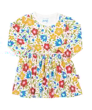 Our beautiful winter floral design brings together style with practicality perfectly. A combined bodysuit and dress gives a great look with lots of comfort and is oh so practical for adventurous little ones on the go.
