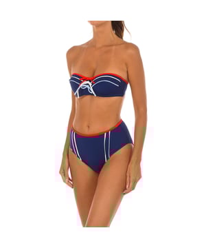 Set: Zwembeha + zwemslip.
 Bad BH:
 Met hoepels.
 Verstelbare, afneembare bandjes.
 Sluiting.
 Marine.
 UV-bescherming.
 Zwembad chloorbestendige stof.
 Zwemshort:
 Marine.
 Samenstelling: 80% Polyamide, 20% Elastaan
 Onderhoud:
Handwas (Maximaal 30º)
 Niet bleken.
 Niet strijken.
 Niet chemisch reinigen.
 Geen droger gebruiken.