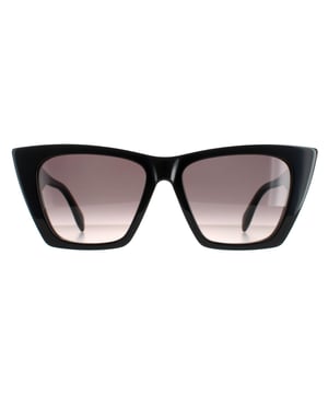 Las gafas de sol Alexander McQueen Cat Eye Ladies Black Gray AM0299S son unas elegantes gafas estilo ojo de gato fabricadas en acetato ligero. El logotipo de Alexander McQueen aparece en las patillas para garantizar la autenticidad de la marca.