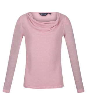 Langärmeliges Damen-T-Shirt aus 180 g/m² leichtem Stoff in Wolloptik. Kuhkragen-Stil. Bequem und modisch. 5% Elastan, 7% Viskose/Rayon-Mischung, 88% Polyester. Größentabelle (Brustumfang): 6 UK: 30in, 8 UK: 32in, 10 UK: 34in, 12 UK: 36in, 14 UK: 38in, 16 UK: 40in, 18 UK: 42in, 20 UK: 44in.