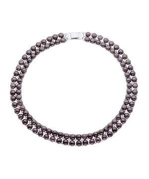 Halskette aus 2 echten Süßwasser-Zuchtperlen 3-4 mm - Schwarze Farbe Tahitian Style Länge 40 cm - Unser Schmuck wird in Frankreich hergestellt und wird in einer Geschenkbox mit Echtheitszertifikat und internationaler Garantie geliefert